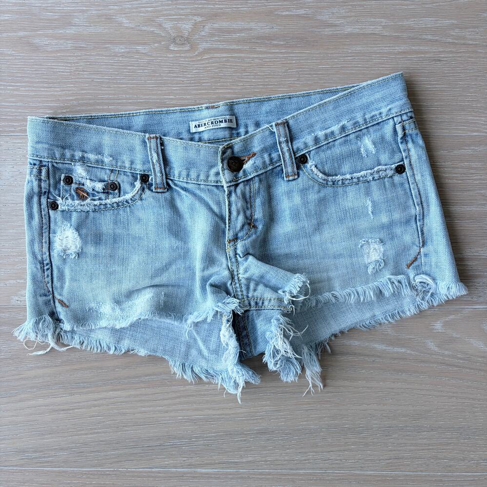 Original Abercrombie & Fitch Vintage y2k Cheeky Cutoff Low Rise Denim Shorts 0